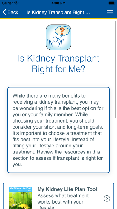Kidney Transplant Compare screenshot 3