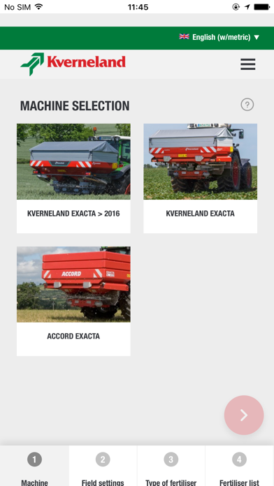 Kverneland Spreading Charts screenshot 5