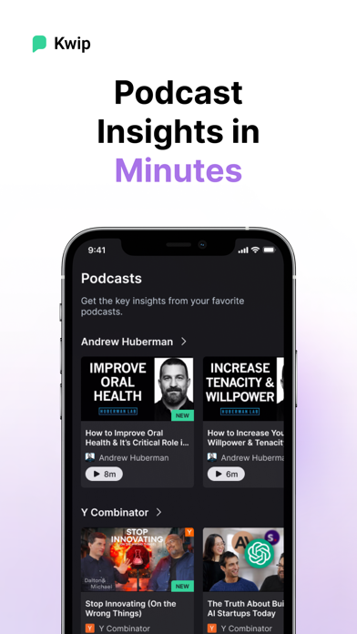Kwip AI: Podcast Insights Fast screenshot 5