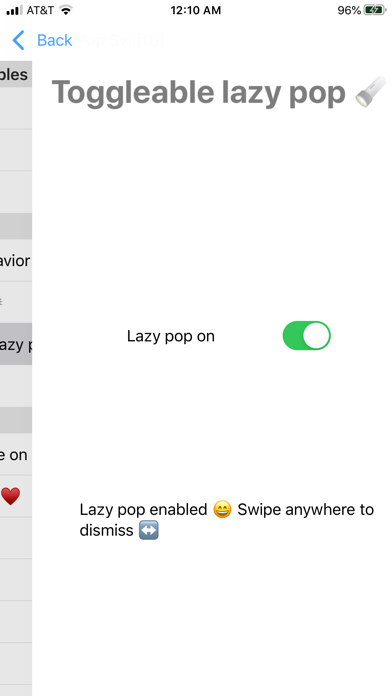 Lazy Pop SwiftUI Demo screenshot 3