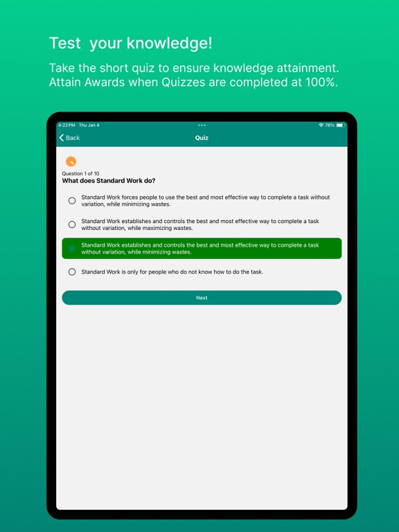 Lean Standard Work Rpt screenshot 2