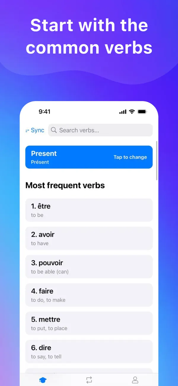 Learning Spanish Verbs, French screenshot 4