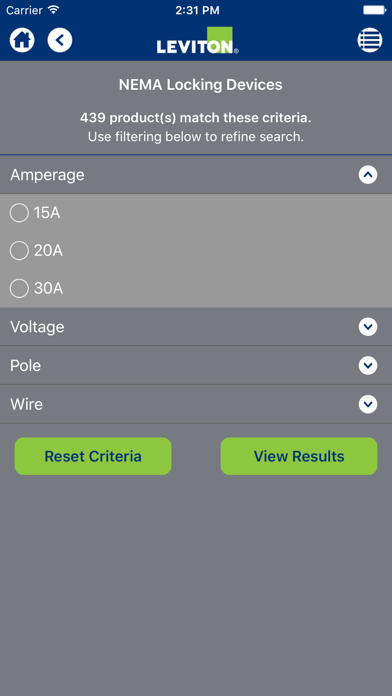 Leviton Wiring Device Selector screenshot 3