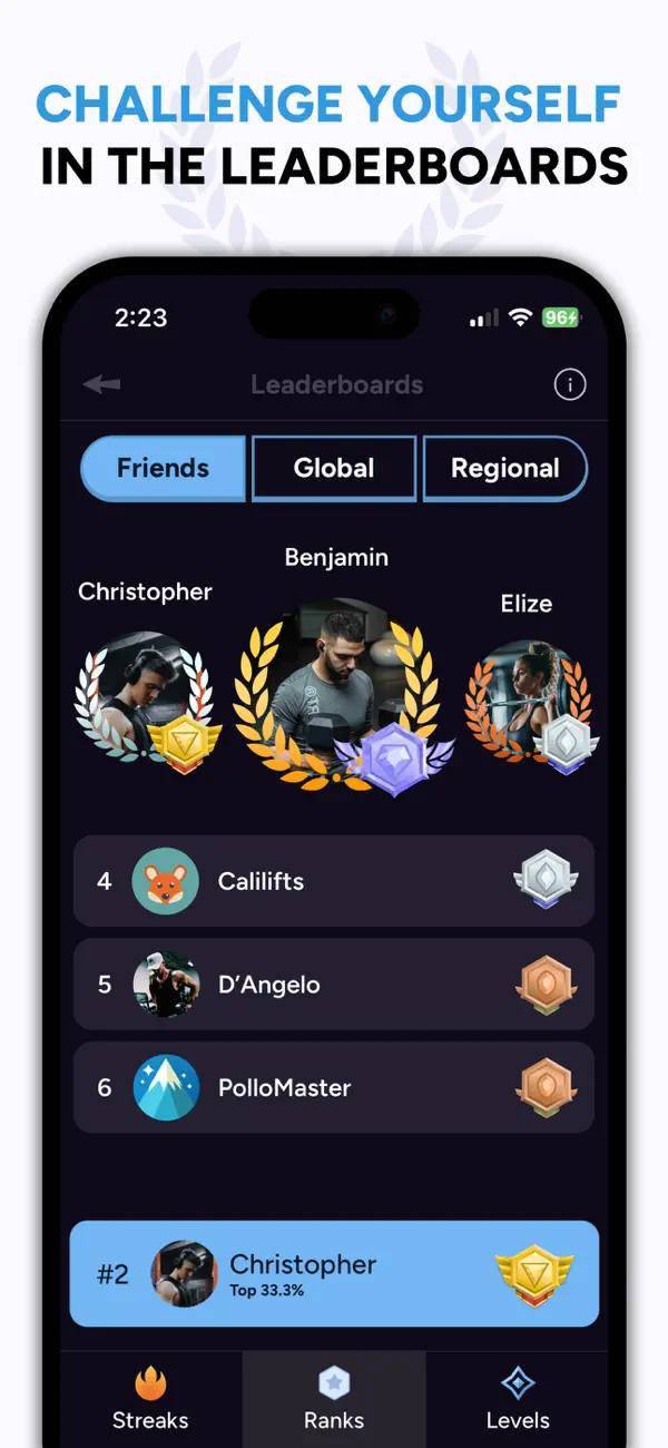 Liftoff - Ranked Gym Workouts screenshot 1