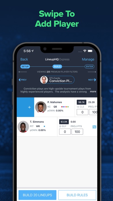 LineupHQ FanDuel DFS Optimizer screenshot 5