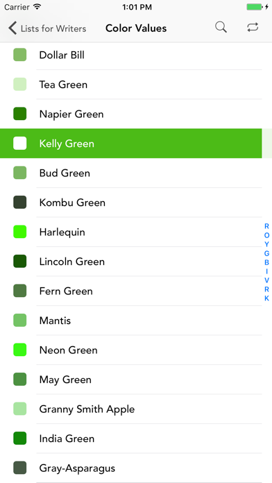 Lists for Writers screenshot 2