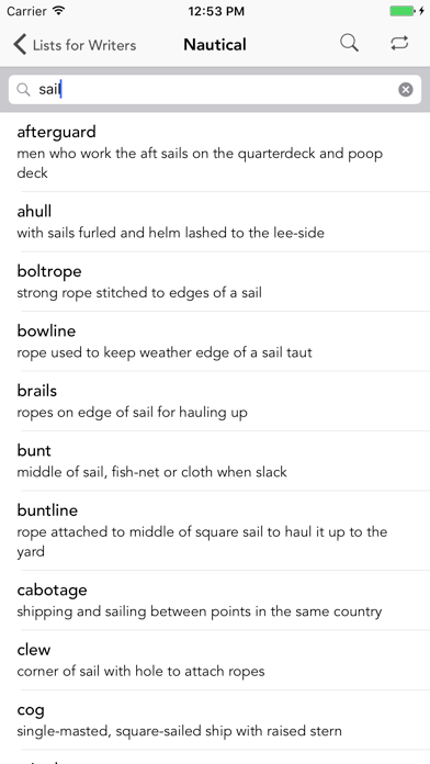 Lists for Writers screenshot 1