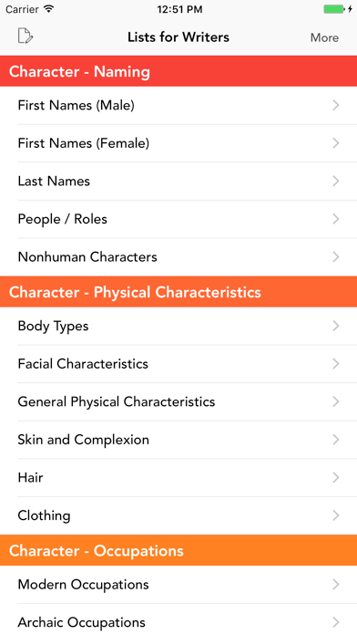 Lists for Writers screenshot 4