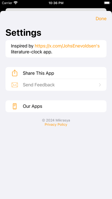 Literary Clock screenshot 1