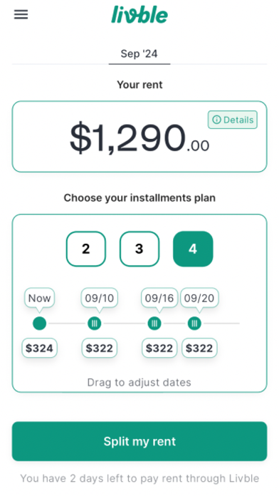 Livble - Split your rent screenshot 4