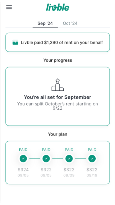 Livble - Split your rent screenshot 1