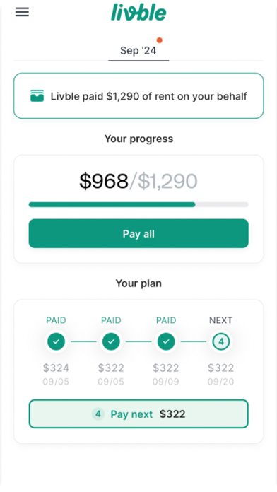 Livble - Split your rent screenshot 2