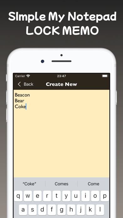 LOCK MEMO - Secure Notes screenshot 2