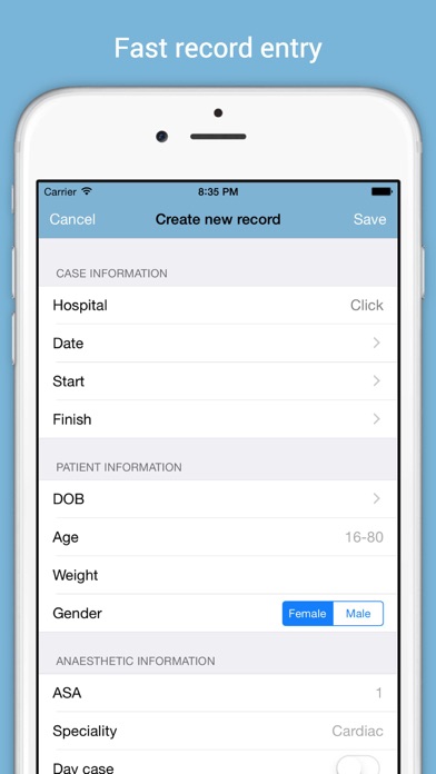 Log4AS - Anaesthetic Logbook screenshot 1