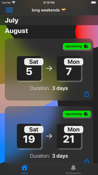 Long Weekend Tracker screenshot 10
