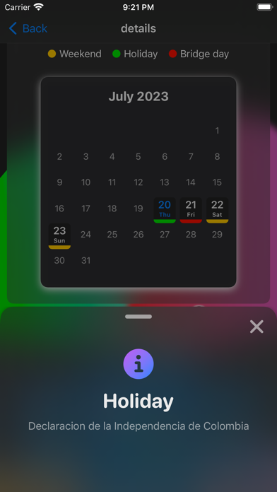 Long Weekend Tracker screenshot 7