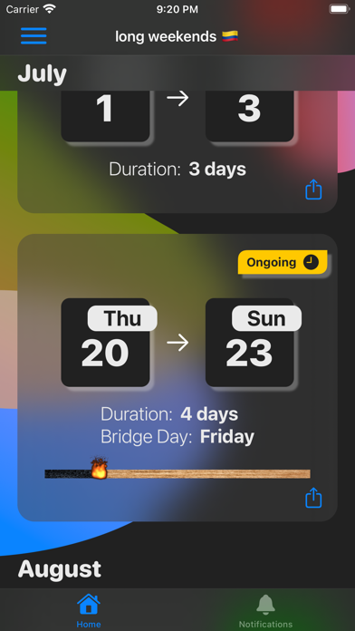Long Weekend Tracker screenshot 9