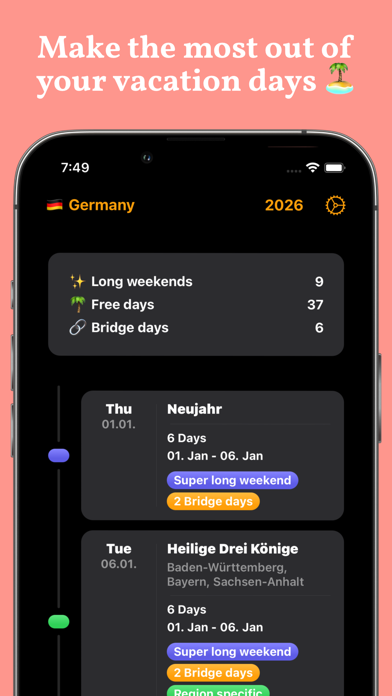 Long Weekends screenshot 3