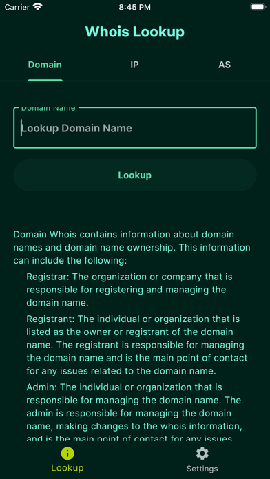 Lookup Whois Info screenshot 2