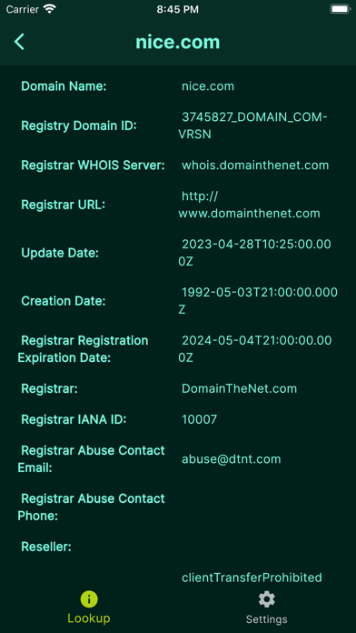 Lookup Whois Info screenshot 1