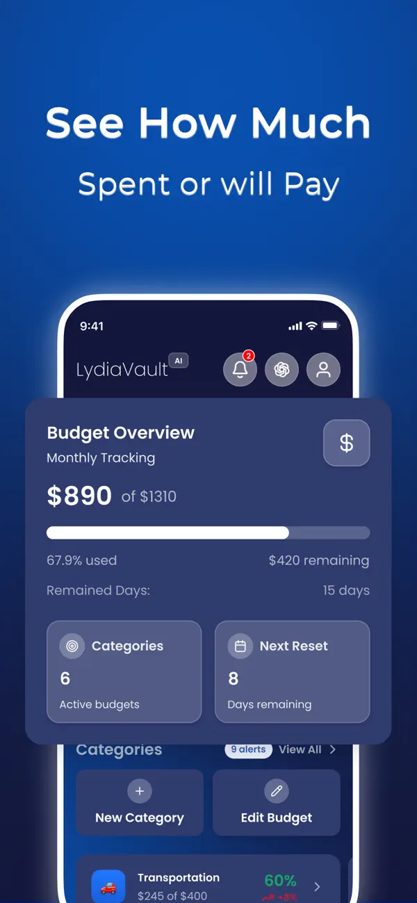 Lydia AI Budgeting Coach screenshot 2