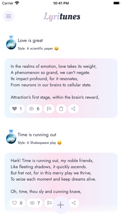 LyriTunes - Lyrics Generator screenshot 1