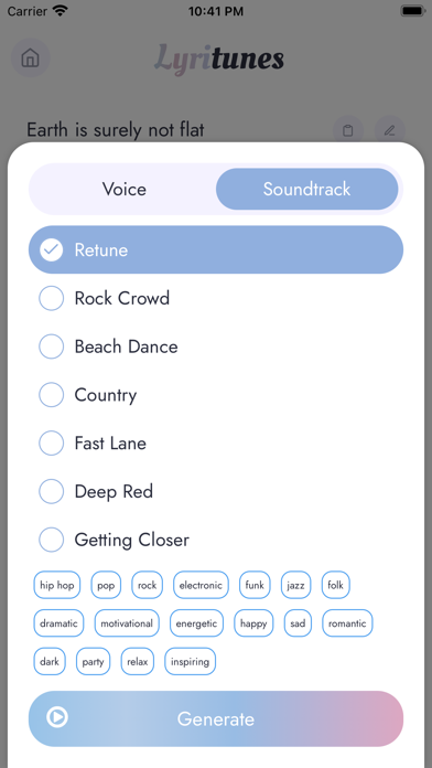 LyriTunes - Lyrics Generator screenshot 3