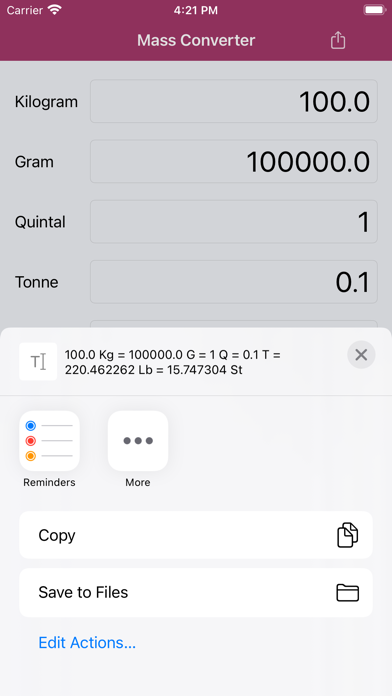 Mass Converter screenshot 1
