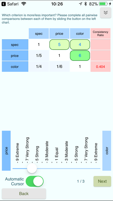 Materials Evaluation with AHP screenshot 2