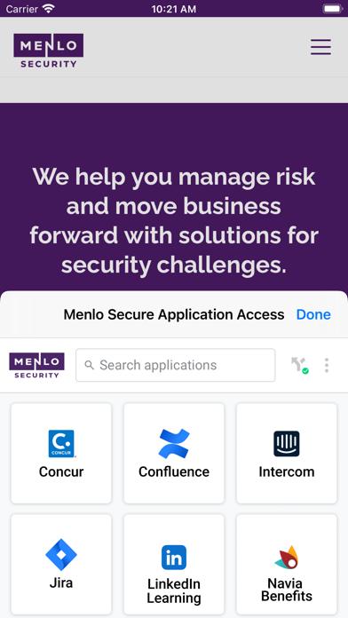 Menlo Security SAA Extension screenshot 1