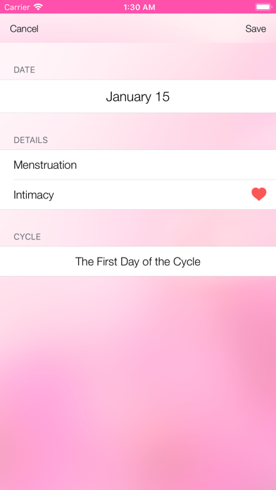 Menstrual Cycle Tracker screenshot 2