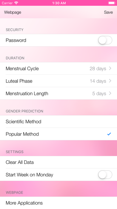 Menstrual Cycle Tracker screenshot 1