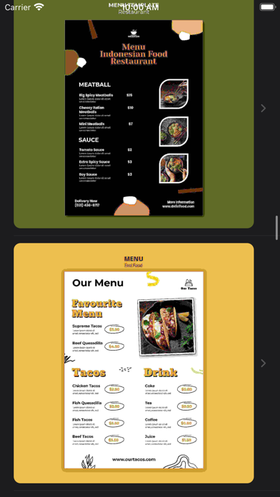 Menu Maker & Designer screenshot 3