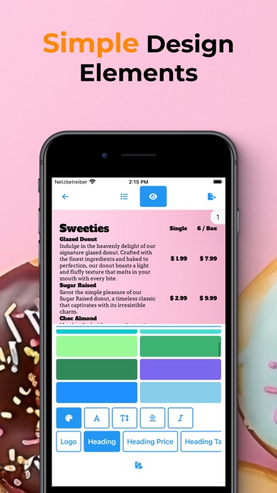 Menu Maker - Price List PDF screenshot 1