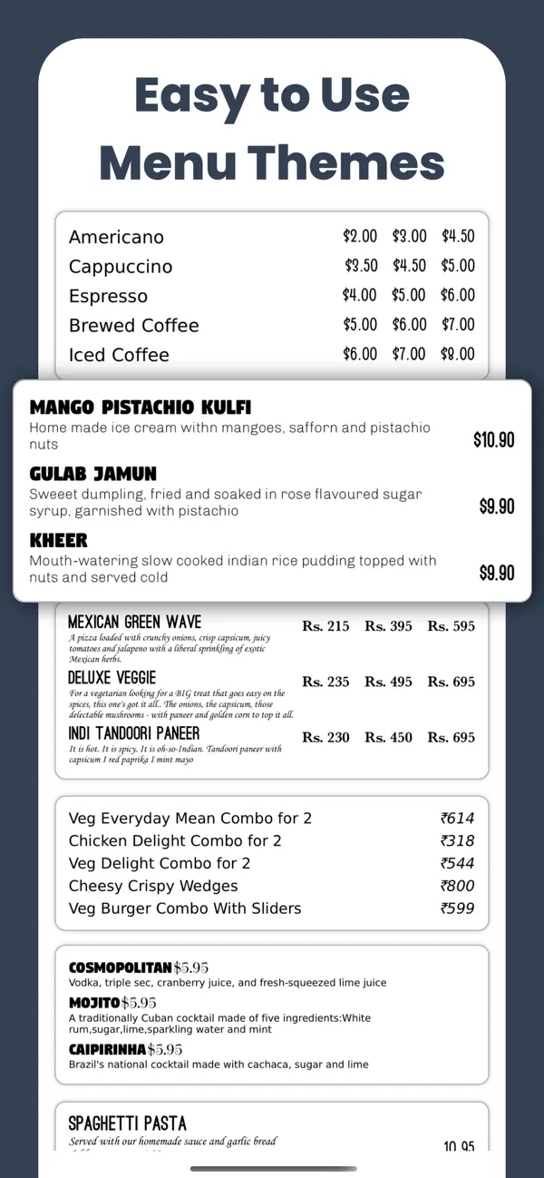 Menu Maker & Price List screenshot 2