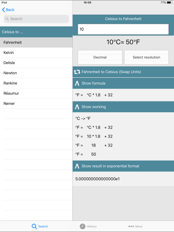 Metric Conversion tool screenshot 2