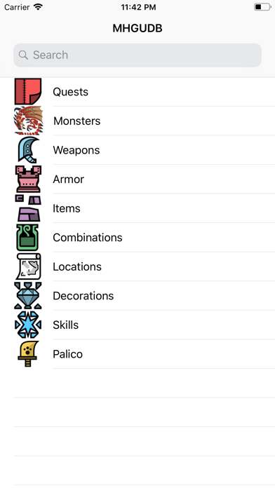 MHGU Database screenshot 5