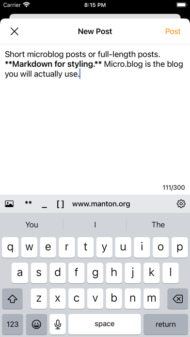 Micro.blog screenshot 1