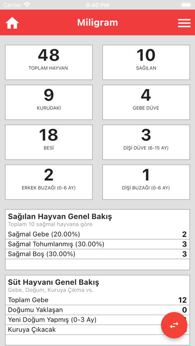 Miligram Sürü Yönetim Programı screenshot 3