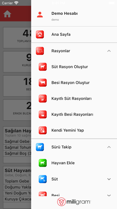 Miligram Sürü Yönetim Programı screenshot 2
