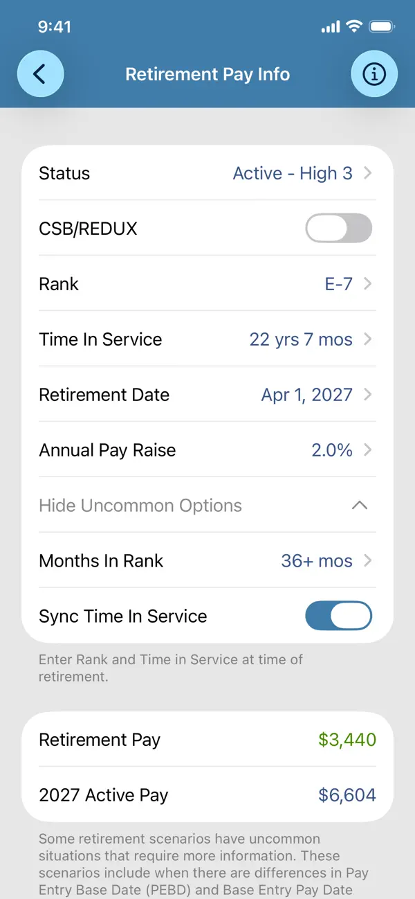 Military Retirement screenshot 4