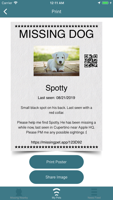 Missing Pet Finder screenshot 1