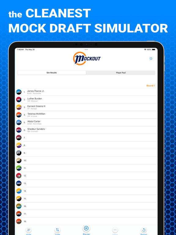 MockOut - NFL Draft Simulator screenshot 3