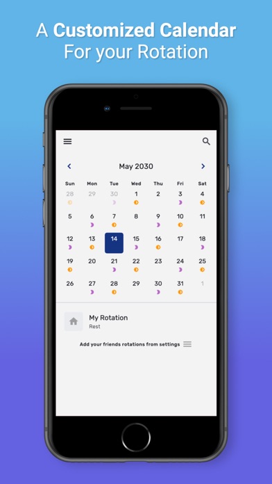 Monaweb -Shift worker calendar screenshot 2