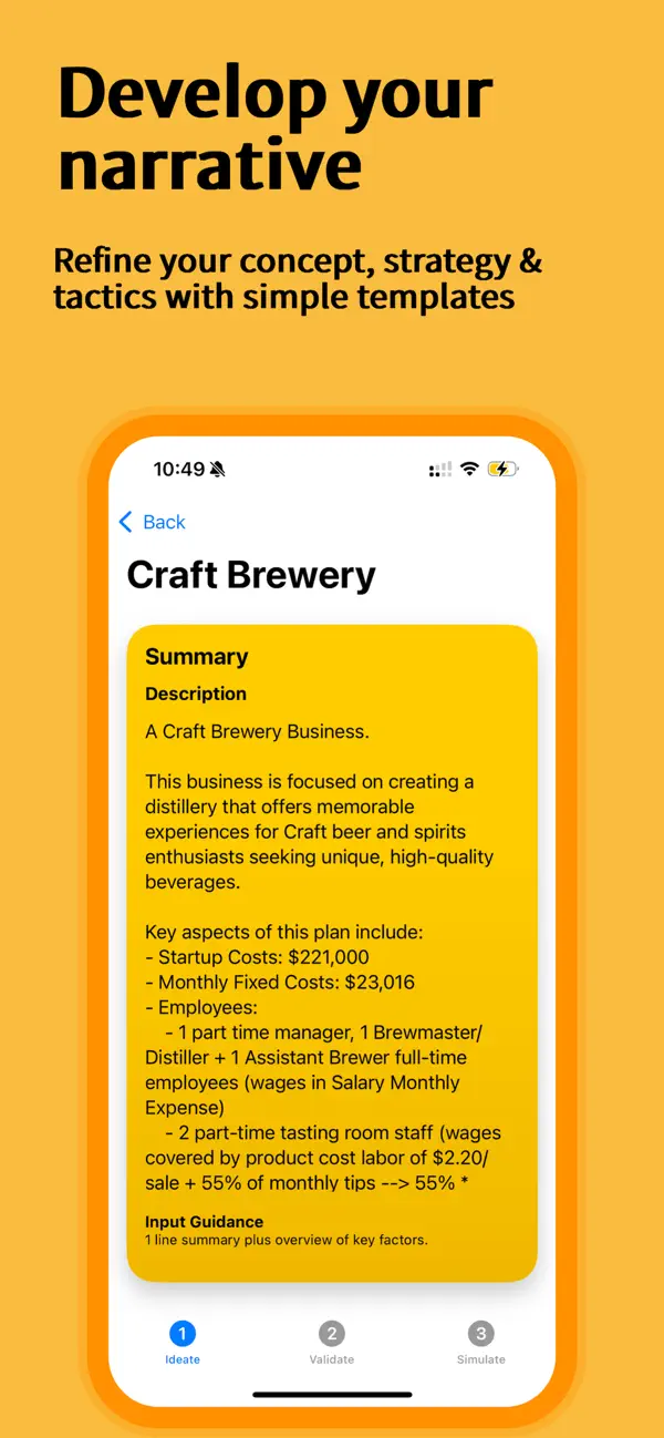 Monét - Startup Plan Builder screenshot 2
