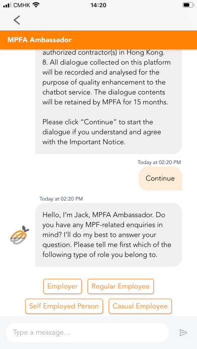 積金局個人帳戶電子查詢 (MPFA ePA) screenshot 1