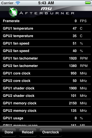 MSI Afterburner APP screenshot 1