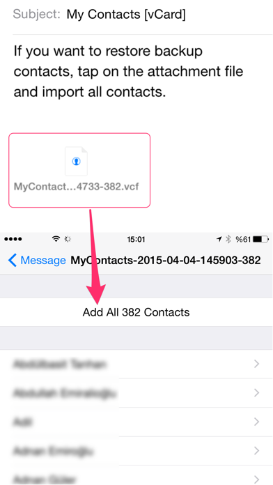 My Contacts Backup Pro screenshot 1