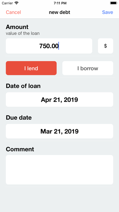 My debts manager screenshot 2