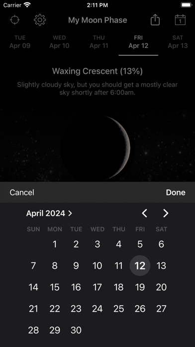 My Moon Phase - Lunar Calendar screenshot 1